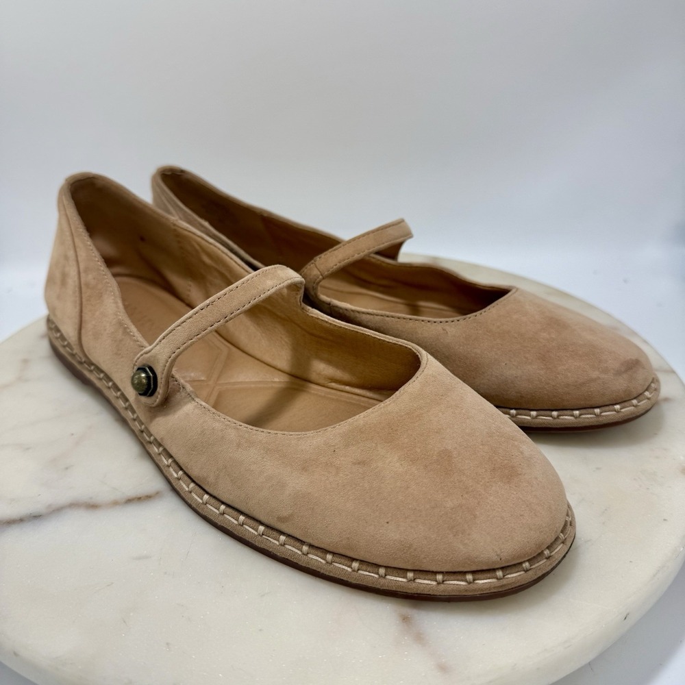 Crown Vintage Women's Famela Mary Jane Flat Earth Tan Size 11M